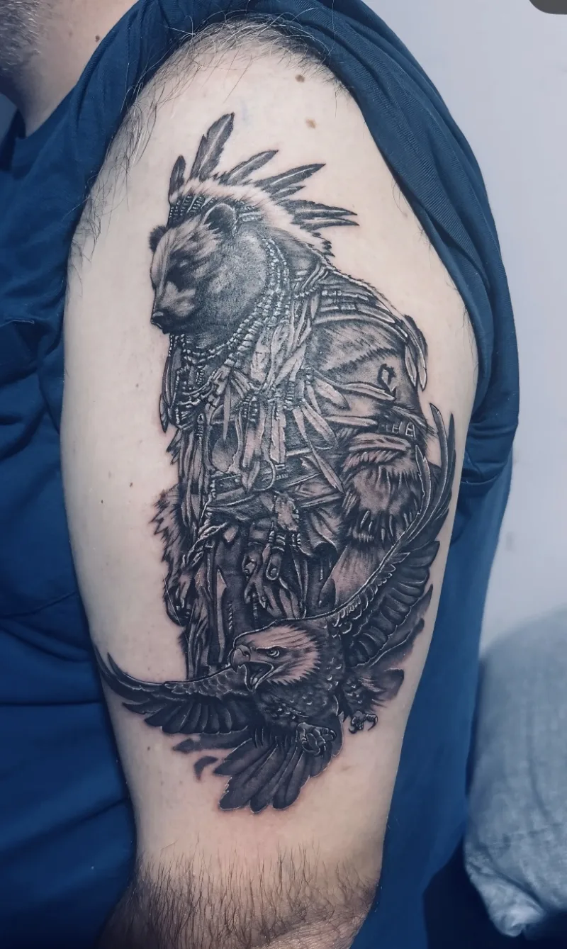 Soft-shaded black and grey tattoo by Michael Gumatay at Phantom Avenue, Edmonton